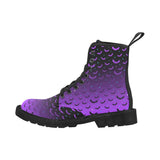 Black & Purple Ombre Bat Print Ladies Lace Up Boots