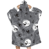 Grey Nightmare Before Christmas Print Blanket Hoodie Adults & Kids Sizes