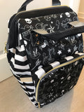 Black & White Tattoo with Stripes Baby Nappy Changing Bag