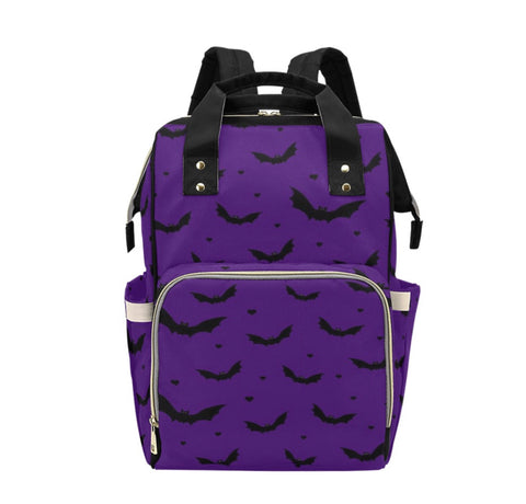 Black & Purple Bats Baby Nappy Changing Bag