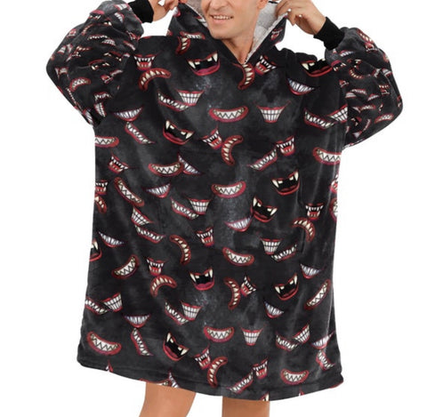 Limited Edition Horror IT Grins Print Blanket Hoodie Adults & Kids Sizes