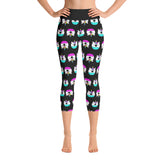 Damen-Yoga-Capri-Leggings mit Einhorn-Donut-Aufdruck