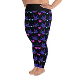 Day of the Dead Swallows All-Over Print Ladies Plus Size Leggings