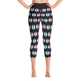Damen-Yoga-Capri-Leggings mit Einhorn-Donut-Aufdruck